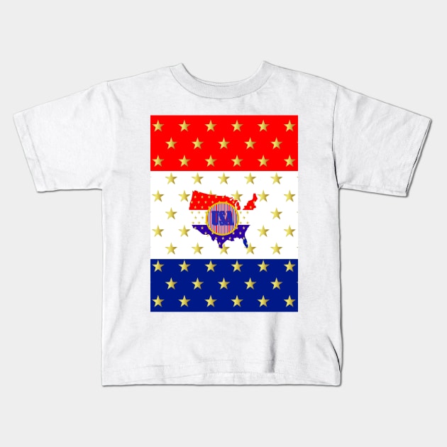 AMERICAN Stars And Stripes For The Fourth Of July Kids T-Shirt by SartorisArt1